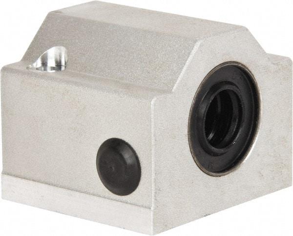 Thomson Industries - 12mm Inside Diam, 350 Lbs. Dynamic Capacity, Closed Single Pillow Block Linear Bearing - 35mm Overall Height x 43mm Overall Width, 23mm Btw Mount Hole Centers - Industrial Tool & Supply