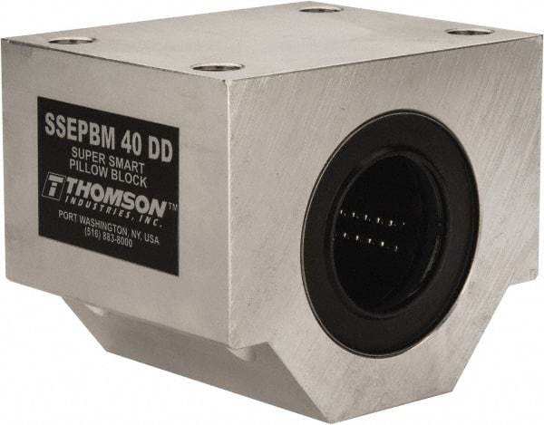 Thomson Industries - 40mm Inside Diam, 13,700 Lbs. Dynamic Capacity, Closed Single Pillow Block Linear Bearing - 91mm Overall Height x 108mm Overall Width, 58mm Btw Mount Hole Centers - Industrial Tool & Supply