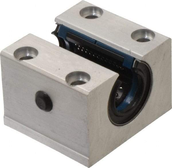 Thomson Industries - 20mm Inside Diam, 4,000 Lbs. Dynamic Capacity, Open Single Pillow Block Linear Bearing - 42mm Overall Height x 60" Overall Width, 32mm Btw Mount Hole Centers - Industrial Tool & Supply