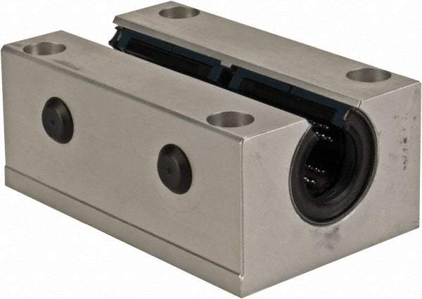 Thomson Industries - 16mm Inside Diam, 4,400 Lbs. Dynamic Capacity, Open Twin Pillow Block Linear Bearing - 35mm Overall Height x 53" Overall Width, 64mm Btw Mount Hole Centers - Industrial Tool & Supply