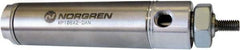 Norgren - 1/2" Stroke x 9/16" Bore Double Acting Air Cylinder - 10-32 Port, 10-32 Rod Thread - Industrial Tool & Supply