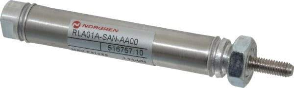 Norgren - 1" Stroke Single Acting Air Cylinder - 10-32 Port, 10-32 Rod Thread - Industrial Tool & Supply
