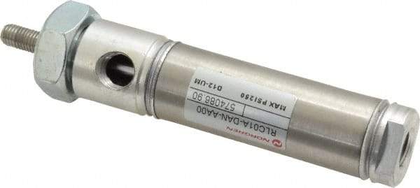Norgren - 1" Stroke x 3/4" Bore Double Acting Air Cylinder - 1/8 Port, 1/4-28 Rod Thread - Industrial Tool & Supply
