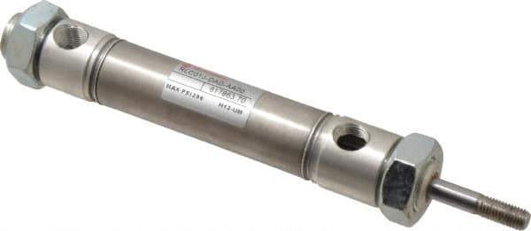 Norgren - 1-1/2" Stroke x 3/4" Bore Double Acting Air Cylinder - 1/8 Port, 1/4-28 Rod Thread - Industrial Tool & Supply