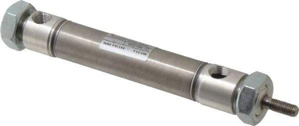 Norgren - 2" Stroke x 3/4" Bore Double Acting Air Cylinder - 1/8 Port, 1/4-28 Rod Thread - Industrial Tool & Supply