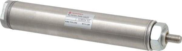 Norgren - 3" Stroke x 1-1/16" Bore Single Acting Air Cylinder - 1/8 Port, 5/16-24 Rod Thread - Industrial Tool & Supply