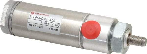 Norgren - 1" Stroke x 1-1/16" Bore Double Acting Air Cylinder - 1/8 Port, 5/16-24 Rod Thread - Industrial Tool & Supply