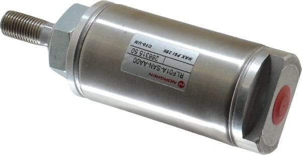 Norgren - 1" Stroke x 1-1/2" Bore Single Acting Air Cylinder - 1/8 Port, 7/16-20 Rod Thread - Industrial Tool & Supply