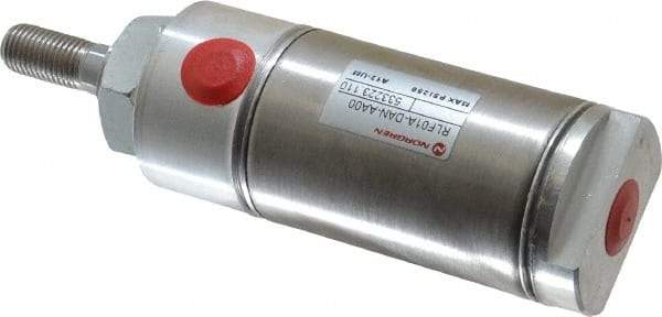 Norgren - 1" Stroke x 1-1/2" Bore Double Acting Air Cylinder - 1/8 Port, 7/16-20 Rod Thread - Industrial Tool & Supply