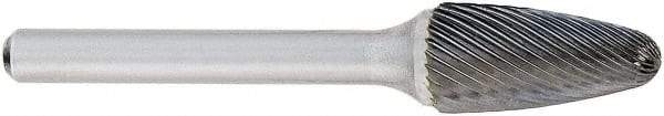 OSG - 12mm Cut Diam, 6mm Shank Diam, Tree with Radius Head Fluted Cut Burr - Carbide, Radius End, 19mm LOC, 50mm OAL - Industrial Tool & Supply