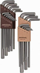 Paramount - 22 Piece L-Key Hex Key Set - Hex Range 0.05 to 3/8", 7-1/4" OAL, Steel - Industrial Tool & Supply