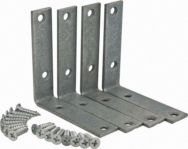 Value Collection - 3" Long x 3/4" Wide, Steel, Corner Brace - Galvanized - Industrial Tool & Supply