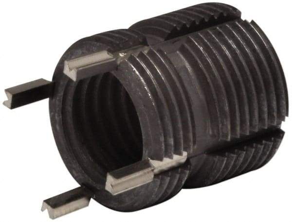Recoil - 5/8-11 Internal, 7/8-14 External, 22mm Insert Length, Heavy Duty Keylocking Thread Inserts - Stainless Steel, Passivated Finish, Grade 303 - Industrial Tool & Supply