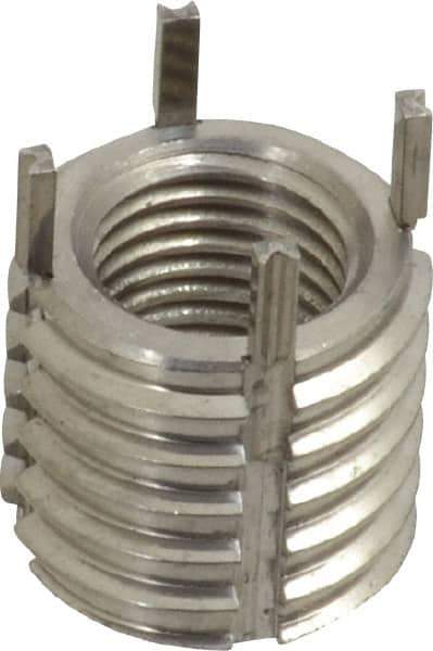 Recoil - 3/8-24 Internal, 9/16-12 External, 1/2" Insert Length, Heavy Duty Keylocking Thread Inserts - Stainless Steel, Passivated Finish, Grade 303 - Industrial Tool & Supply