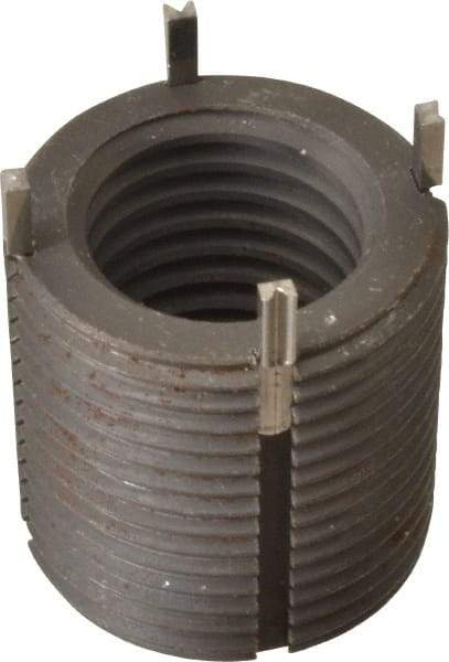 Recoil - 7/8-9 Internal, 1-1/4 - 12 External, 1-1/4" Insert Length, Heavy Duty Keylocking Thread Inserts - Carbon Steel, Zinc Phosphate Finish, Grade C1215 - Industrial Tool & Supply