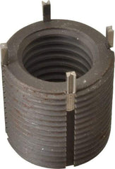 Recoil - 7/8-9 Internal, 1-1/4 - 12 External, 1-1/4" Insert Length, Heavy Duty Keylocking Thread Inserts - Carbon Steel, Zinc Phosphate Finish, Grade C1215 - Industrial Tool & Supply