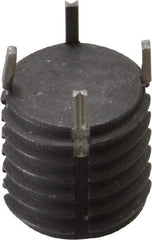 Recoil - 5/8-11 External, 5/8" Insert Length, Solid Keylocking Thread Inserts - Carbon Steel, Zinc Phosphate Finish, Grade C1215 - Industrial Tool & Supply