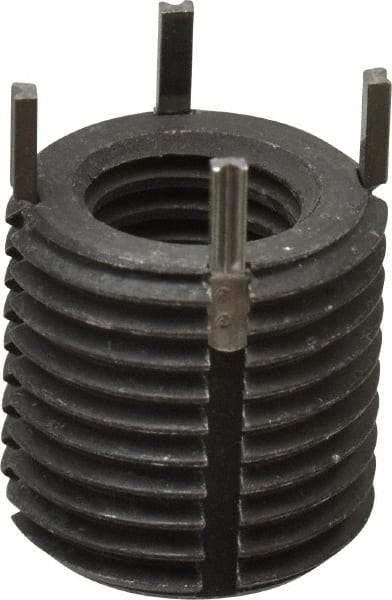 Recoil - M10x1.50 Internal, M16x1.50 External, 16mm Insert Length, Heavy Duty Keylocking Thread Inserts - Carbon Steel, Zinc Phosphate Finish, Grade C1215 - Industrial Tool & Supply