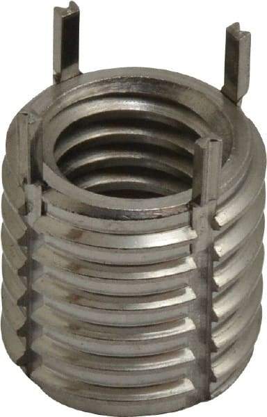 Recoil - 7/16-14 Internal, 5/8-11 External, 14mm Insert Length, Heavy Duty Keylocking Thread Inserts - Stainless Steel, Passivated Finish, Grade 303 - Industrial Tool & Supply