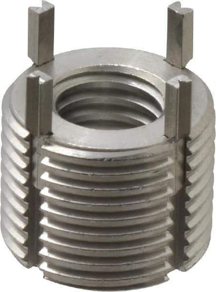 Recoil - 1/2-13 Internal, 7/8-14 External, 43/64" Insert Length, Extra Heavy Duty Keylocking Thread Inserts - Stainless Steel, Passivated Finish, Grade 303 - Industrial Tool & Supply