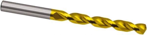 Guhring - 9.9mm 130° High Speed Steel Jobber Drill - TiN Finish, Right Hand Cut, Parabolic Flute, 133mm OAL, Cone Relief Point - Industrial Tool & Supply