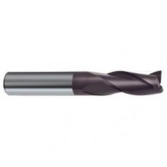 7mm Dia. x 60mm Overall Length 3-Flute Square End Solid Carbide SE End Mill-Round Shank-Center Cut-Firex - Industrial Tool & Supply