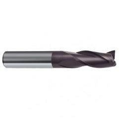 3mm Dia. x 38mm Overall Length 3-Flute Square End Solid Carbide SE End Mill-Round Shank-Center Cut-Firex - Industrial Tool & Supply