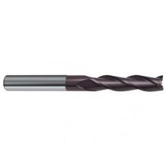 4mm Dia. x 75mm Overall Length 3-Flute Square End Solid Carbide SE End Mill-Round Shank-Center Cut-Firex - Industrial Tool & Supply
