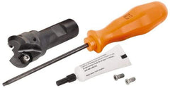 Kennametal - 45° Lead Angle, 33.58mm Max Cut Diam, 1" Min Cut Diam, 3.23mm Max Depth of Cut, Indexable Chamfer and Angle End Mill - 2 Inserts, HNGJ 0604ANENLD Insert Style, 83.31mm Overall Length, Through Coolant, Straight Shank - Industrial Tool & Supply