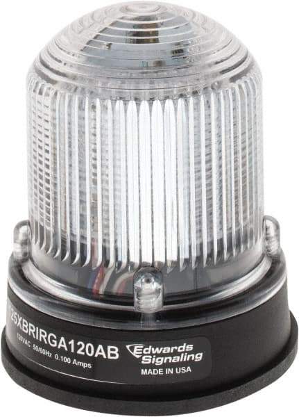 Edwards Signaling - 120 VAC, 4X NEMA Rated, LED, Amber, Green, Red, Multi Status Indicator - 65, 120, 240 Flashes per min, 3/4 Inch Pipe, 3-1/4 Inch Diameter, 3-7/8 Inch High, Panel Mount, Pipe Mount - Industrial Tool & Supply