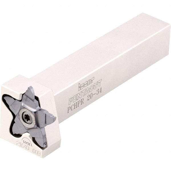 Iscar - External Thread, 0.256" Max Depth of Cut, 0.5mm Min Groove Width, 120mm OAL, Right Hand Indexable Grooving Cutoff Toolholder - 16mm Shank Height x 16mm Shank Width, PENTA 24.. Insert Style, PCHP Toolholder Style, Series PentaCut - Industrial Tool & Supply