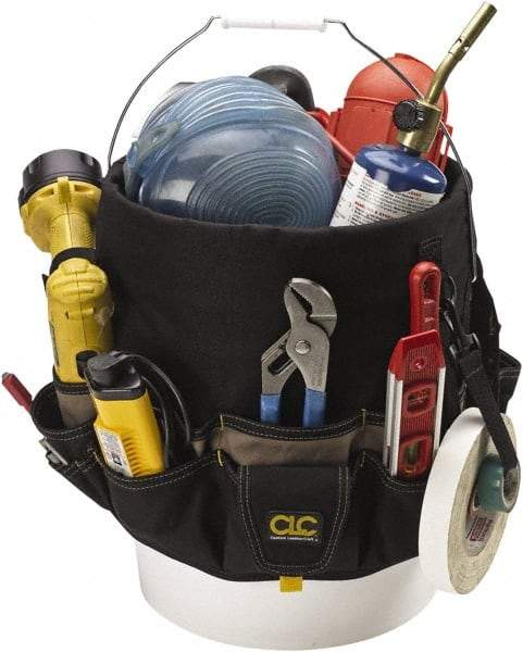 CLC - 48 Pocket Black & Brown Polyester Bucket Tool Organizer - 4" Deep - Industrial Tool & Supply