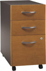 Bush Business Furniture - 15-3/4" Wide x 27.88" High x 20-1/4" Deep, 3 Drawer Pedestal - Laminate Over Wood, Natural Cherry & Graphite Gray - Industrial Tool & Supply