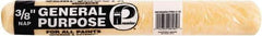 Premier Paint Roller - 3/8" Nap, 18" Wide Paint Roller Cover - Semi-Smooth Texture, Polyester - Industrial Tool & Supply
