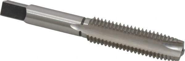 Made in USA - M12x1.75 Metric Coarse, 3 Flute, Bright Finish, High Speed Steel Spiral Point Tap - Plug Chamfer, Right Hand Thread, 3-3/8" OAL, 1-21/32" Thread Length, 0.367" Shank Diam - Exact Industrial Supply
