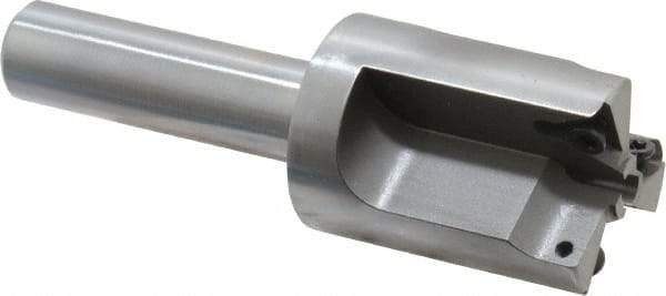 Everede Tool - 1-1/8 Inch Diameter, Interchangeable Pilot, Straight 1/2 Inch Shank Diameter, 3 Insert, Indexable Counterbore - 3.2 Inch Overall Length, TPGH 215 Insert, 3/16 Inch Pilot Hole Diameter Compatibility - Industrial Tool & Supply