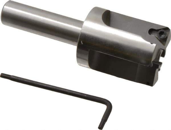 Everede Tool - 1-1/4 Inch Diameter, Interchangeable Pilot, Straight 1/2 Inch Shank Diameter, 3 Insert, Indexable Counterbore - 3.2 Inch Overall Length, TPGH 215 Insert, 5/16 Inch Pilot Hole Diameter Compatibility - Industrial Tool & Supply