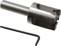 Everede Tool - 1-1/4 Inch Diameter, Interchangeable Pilot, Straight 1/2 Inch Shank Diameter, 3 Insert, Indexable Counterbore - 3.2 Inch Overall Length, TPGH 215 Insert, 5/16 Inch Pilot Hole Diameter Compatibility - Industrial Tool & Supply