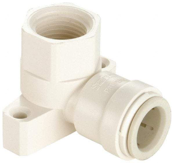 Watts - 1/2" OD, 1/2 Male NPT, Polysulfone Push-to-Connect Drop Ear Elbow - 250 Max psi, CTS x FPT, White - Industrial Tool & Supply