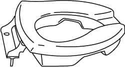 CENTOCO - 18-3/4 Inch Long, 8-1/2 Inch Inside Width, Polypropylene, Elongated, ADA Handicap Accessible Open Front with o Cover, Toilet Seat - 15 Inch Outside Width, Residential, Commercial, Health Care, Industrial, Institutional Installation, White - Industrial Tool & Supply