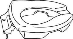 CENTOCO - 18-3/4 Inch Long, 8-1/2 Inch Inside Width, Polypropylene, Elongated, ADA Handicap Accessible Open Front with o Cover, Toilet Seat - 15 Inch Outside Width, Residential, Commercial, Health Care, Industrial, Institutional Installation, White - Industrial Tool & Supply