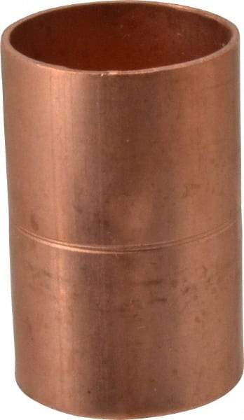 Mueller Industries - 1" Wrot Copper Pipe Coupling with Rolled Stop - C x C, Solder Joint - Industrial Tool & Supply