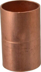 Mueller Industries - 1" Wrot Copper Pipe Coupling with Rolled Stop - C x C, Solder Joint - Industrial Tool & Supply