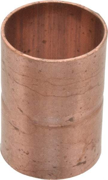 Mueller Industries - 1-1/4" Wrot Copper Pipe Coupling with Rolled Stop - C x C, Solder Joint - Industrial Tool & Supply