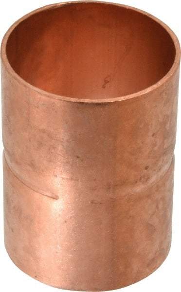 Mueller Industries - 1-1/2" Wrot Copper Pipe Coupling with Rolled Stop - C x C, Solder Joint - Industrial Tool & Supply