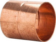 Mueller Industries - 4" Wrot Copper Pipe Coupling with Rolled Stop - C x C, Solder Joint - Industrial Tool & Supply