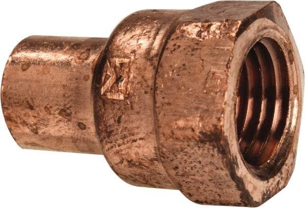 Mueller Industries - 1/4" Wrot Copper Pipe Adapter - C x F, Solder Joint - Industrial Tool & Supply