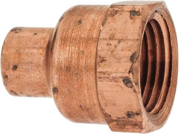 Mueller Industries - 1/4 x 3/8" Wrot Copper Pipe Adapter - C x F, Solder Joint - Industrial Tool & Supply