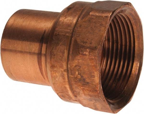 Mueller Industries - 1-1/4" Wrot Copper Pipe Adapter - FTG x F, Solder Joint - Industrial Tool & Supply