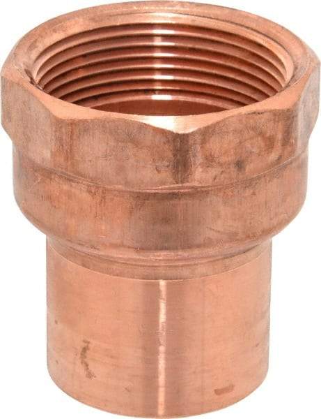 Mueller Industries - 1-1/2" Wrot Copper Pipe Adapter - FTG x F, Solder Joint - Industrial Tool & Supply